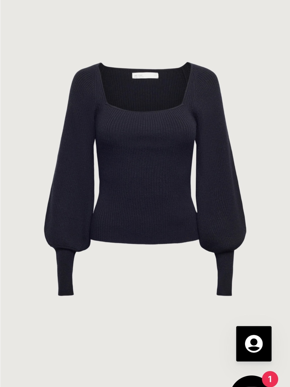 Oak + Fort Square Neck Knit Top